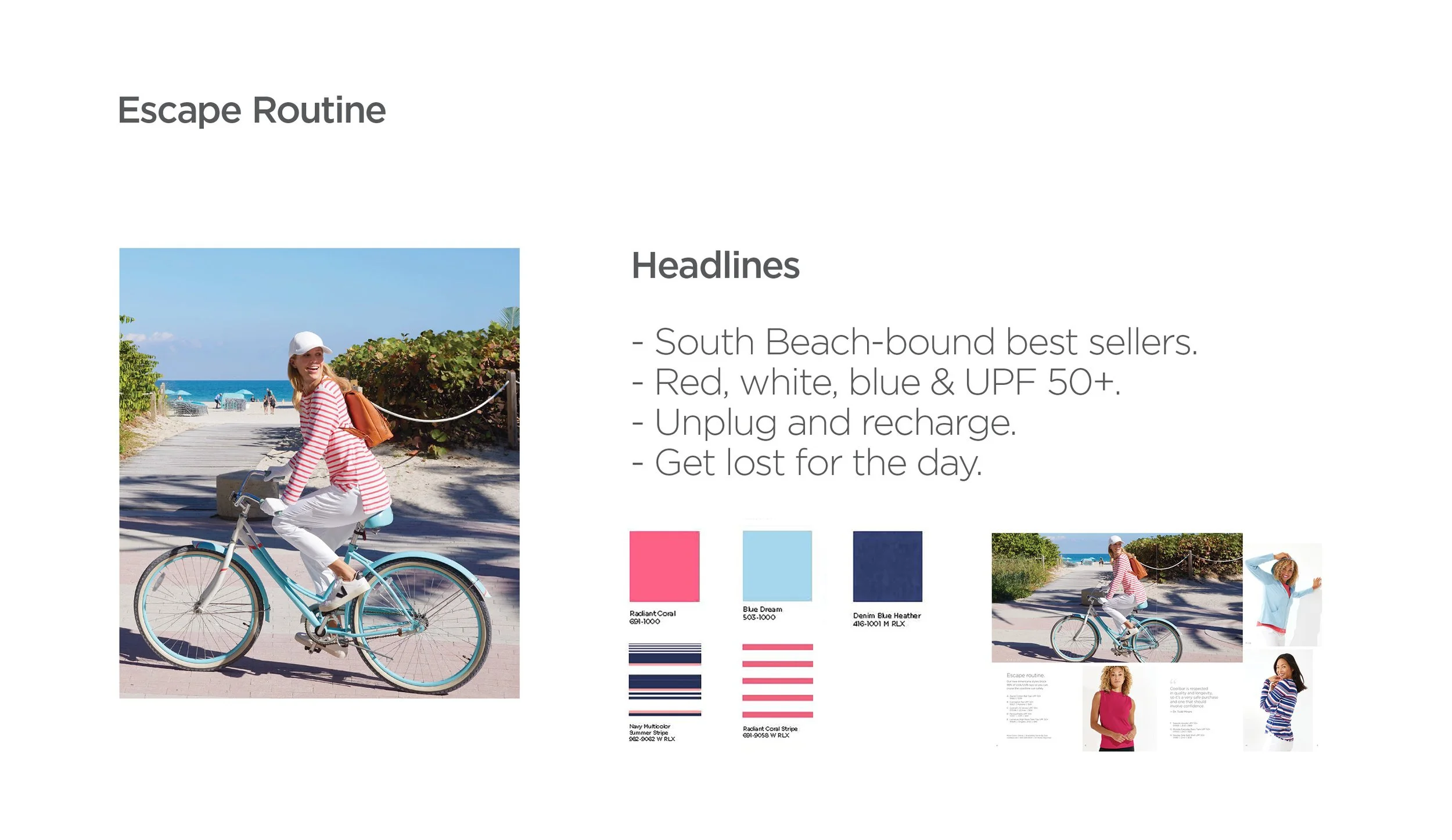 Coolibar seasonal color palettes with campaign photography