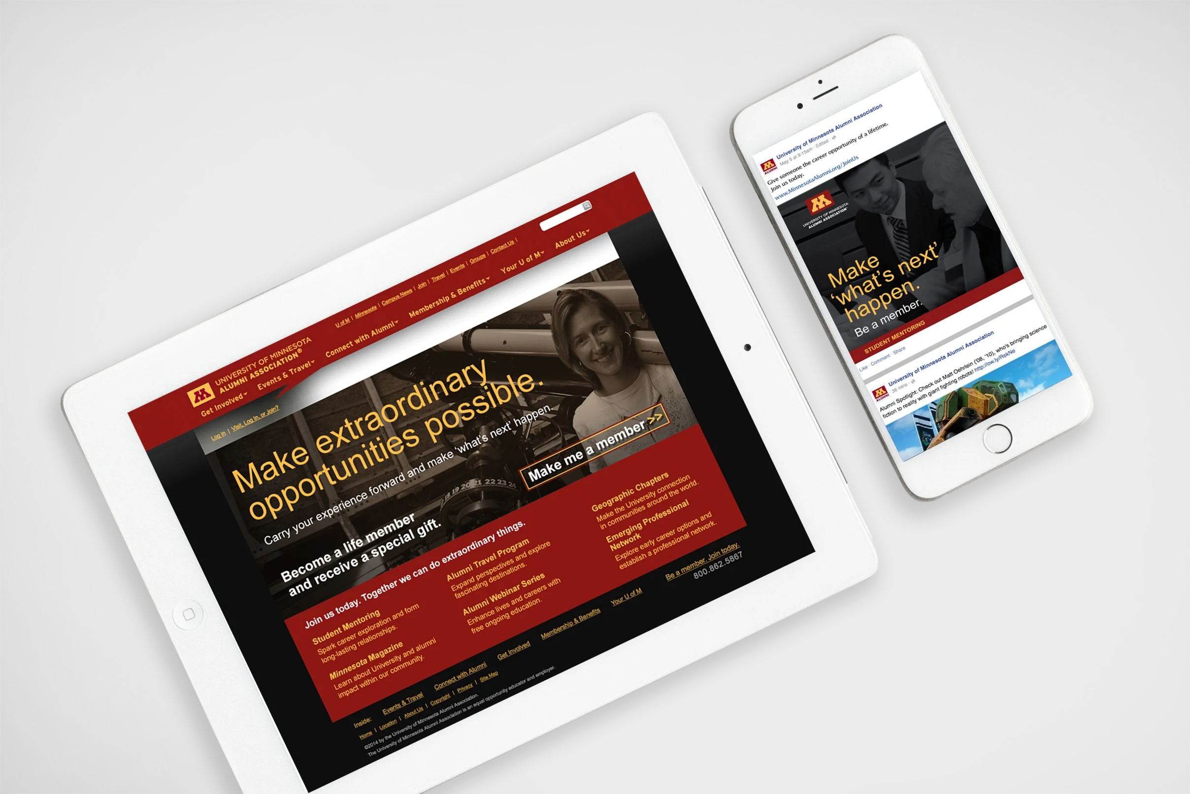 University of Minnesota Alumni Association annual giving campaign across digital devices