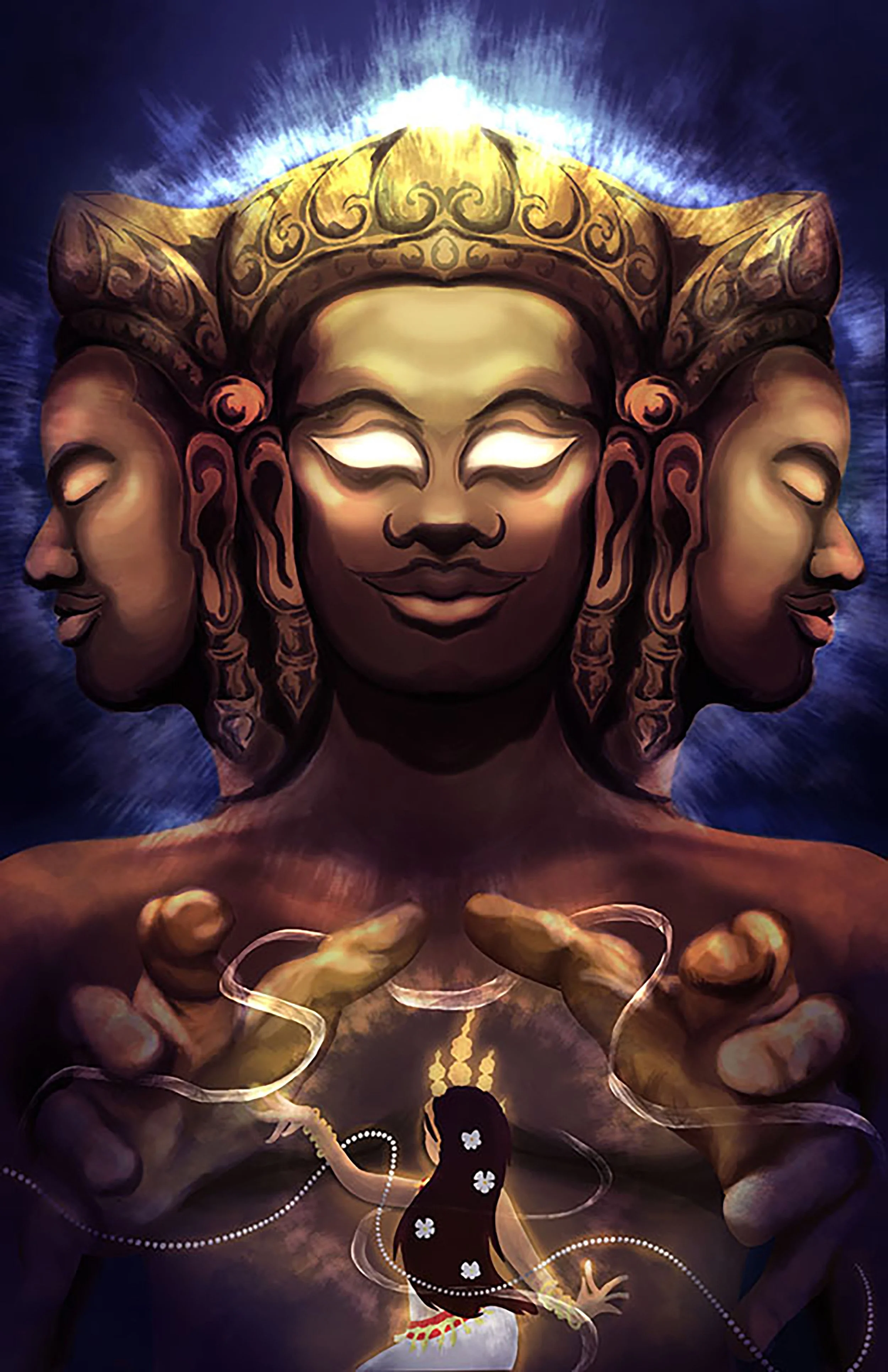 Apsara is inspired by the celestial dancers of Cambodian tradition, who are known to communicate with the gods through dance. Serving as both entertainers and messengers, their movements carry stories of devotion and spirituality.

This piece depicts