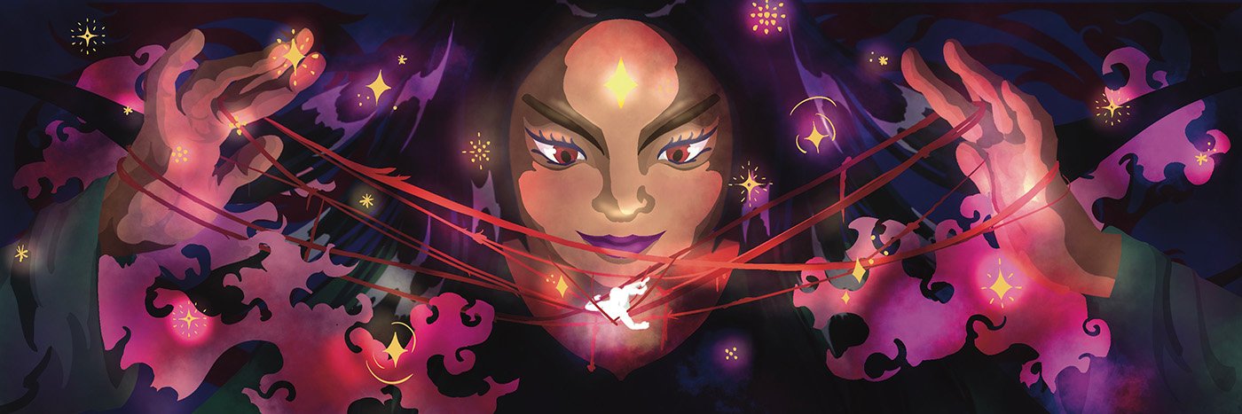 Mythic Witch was inspired by the prompt, “I stumbled upon a mythical witch the other day.” The piece imagines what that encounter might feel like, capturing a moment of curiosity, wonder, and uncertainty.