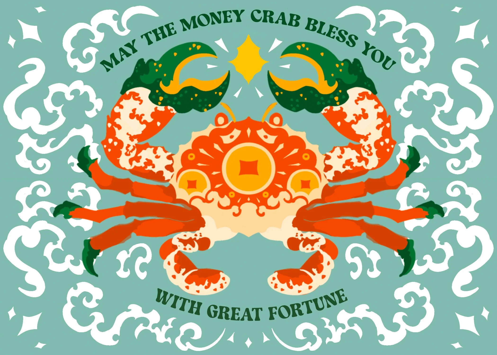 money crab, chaneryna thach, digital illustration