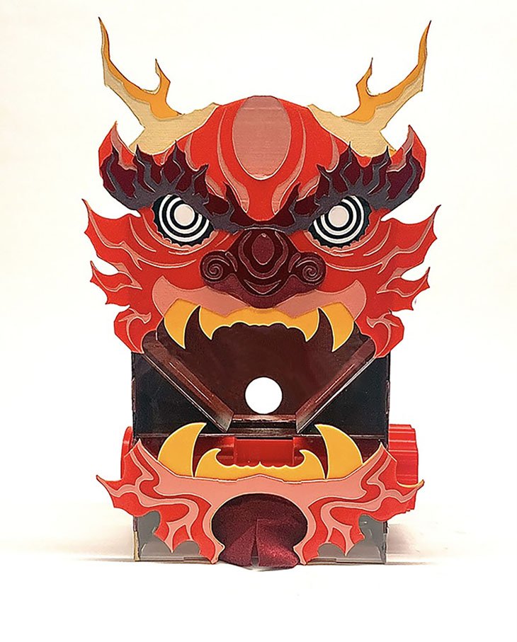 Dragon Machine is inspired by the Year of the Dragon, which aligns with my own zodiac. Constructed from wood, laser-engraved acrylic, and 3D-printed elements, the piece reinterprets a familiar object through a cultural lens.

Inspired by my love for 