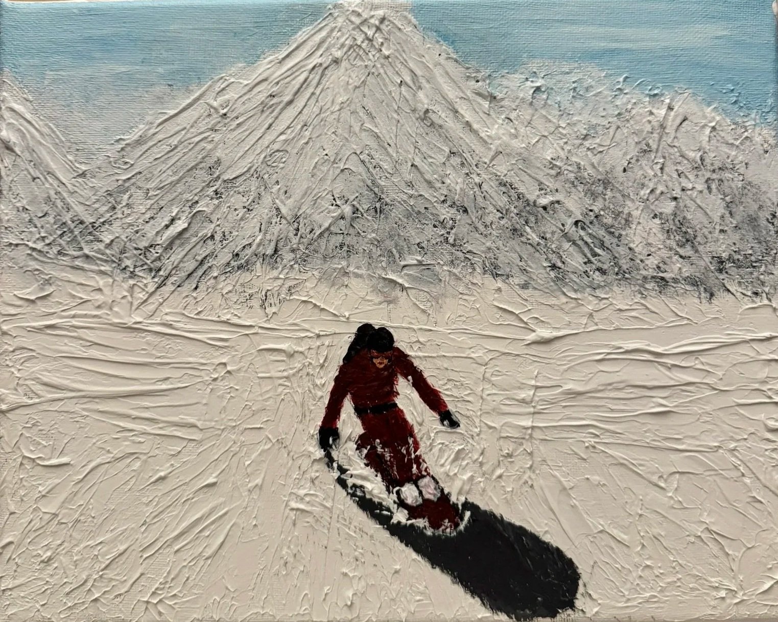 „Am Rande der Freiheit  “ – Original-Acrylgemälde, 25 × 30× 2 cm
