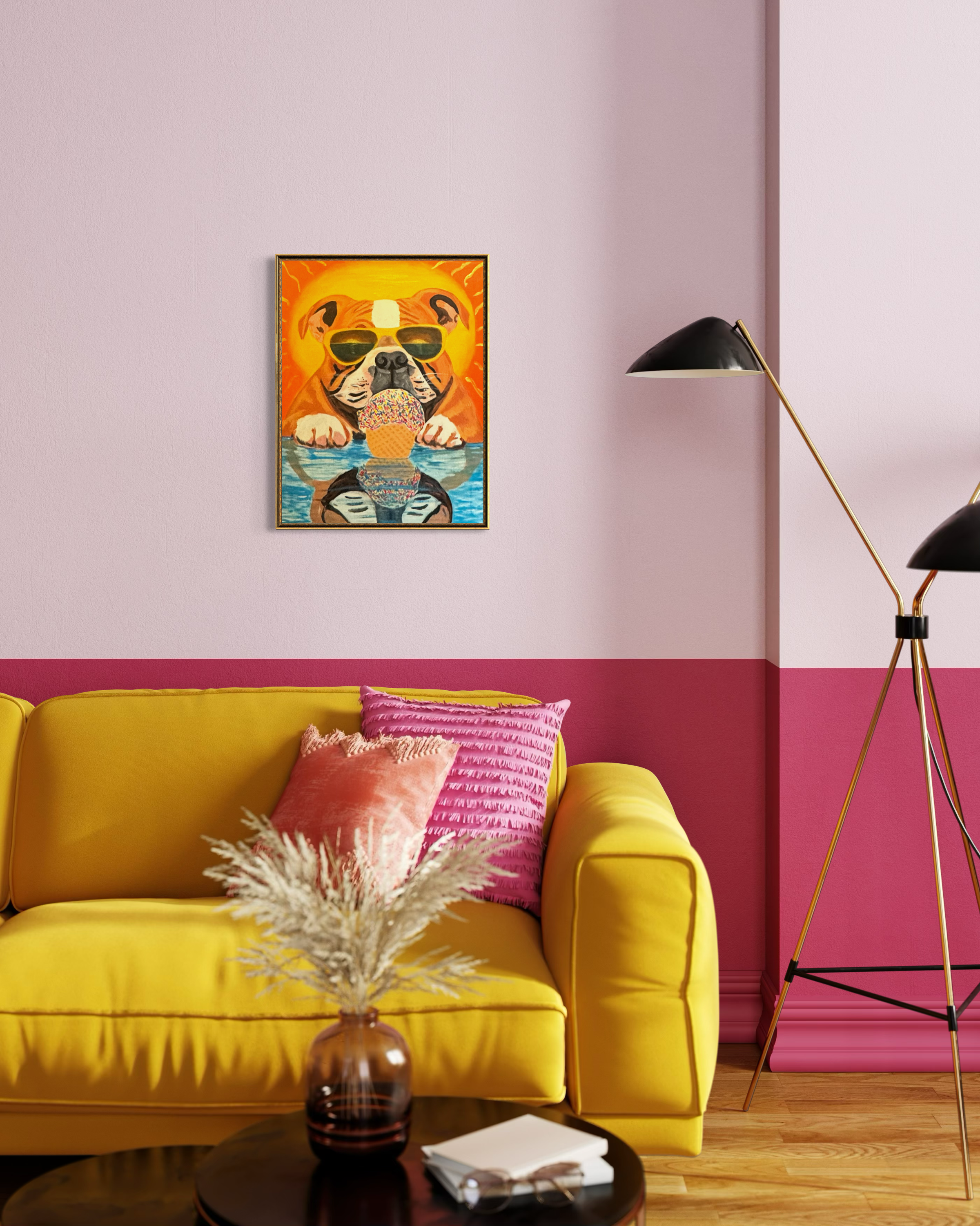 "The Bulldog Who Likes Ice Cream" A3 (29.7 × 42 cm) (Limited Edition Print 75 pcs numbered and signed )