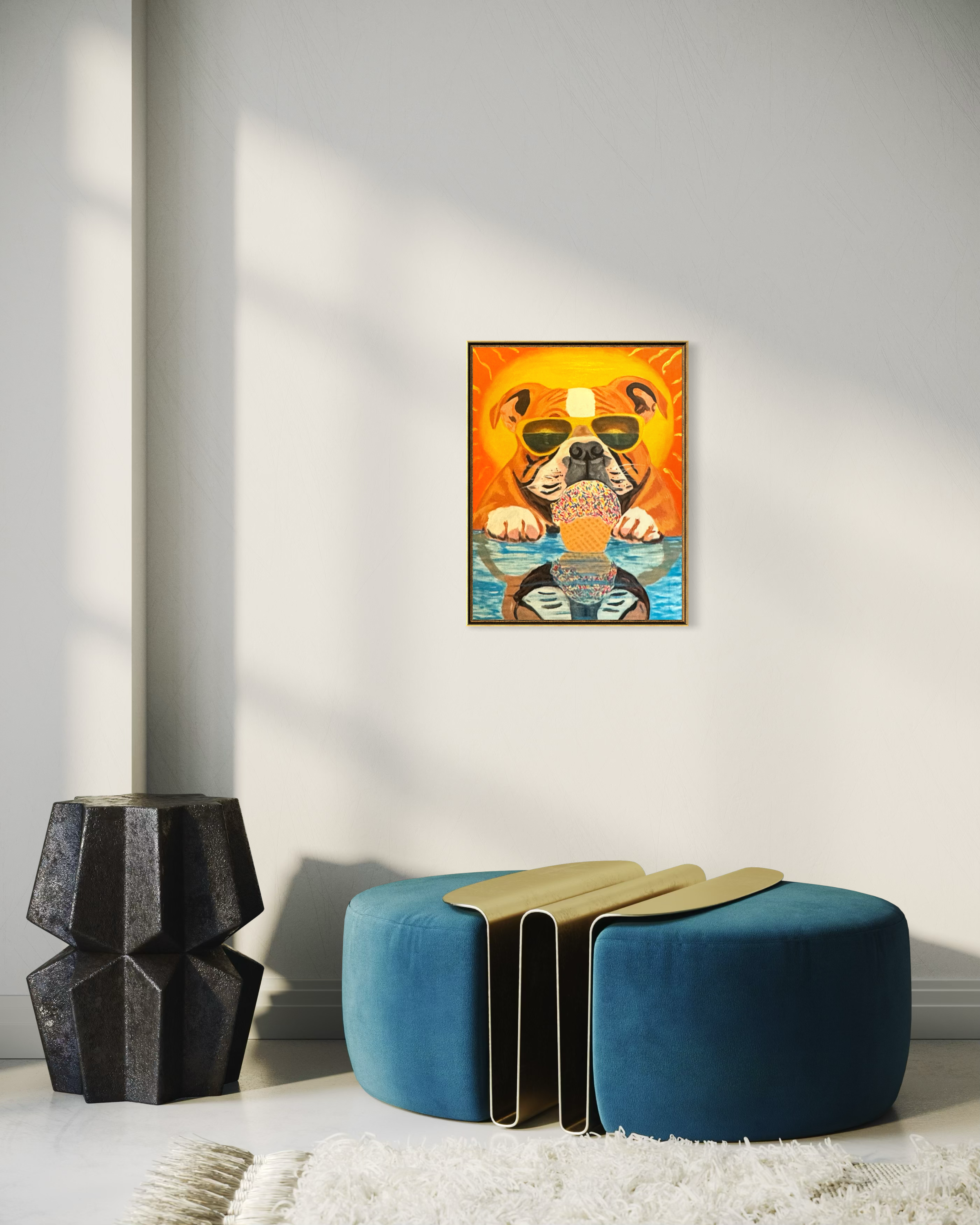 "The Bulldog Who Likes Ice Cream" A4 (21 × 29.7 cm) (Limited Edition Print 100 pcs numbered and signed )