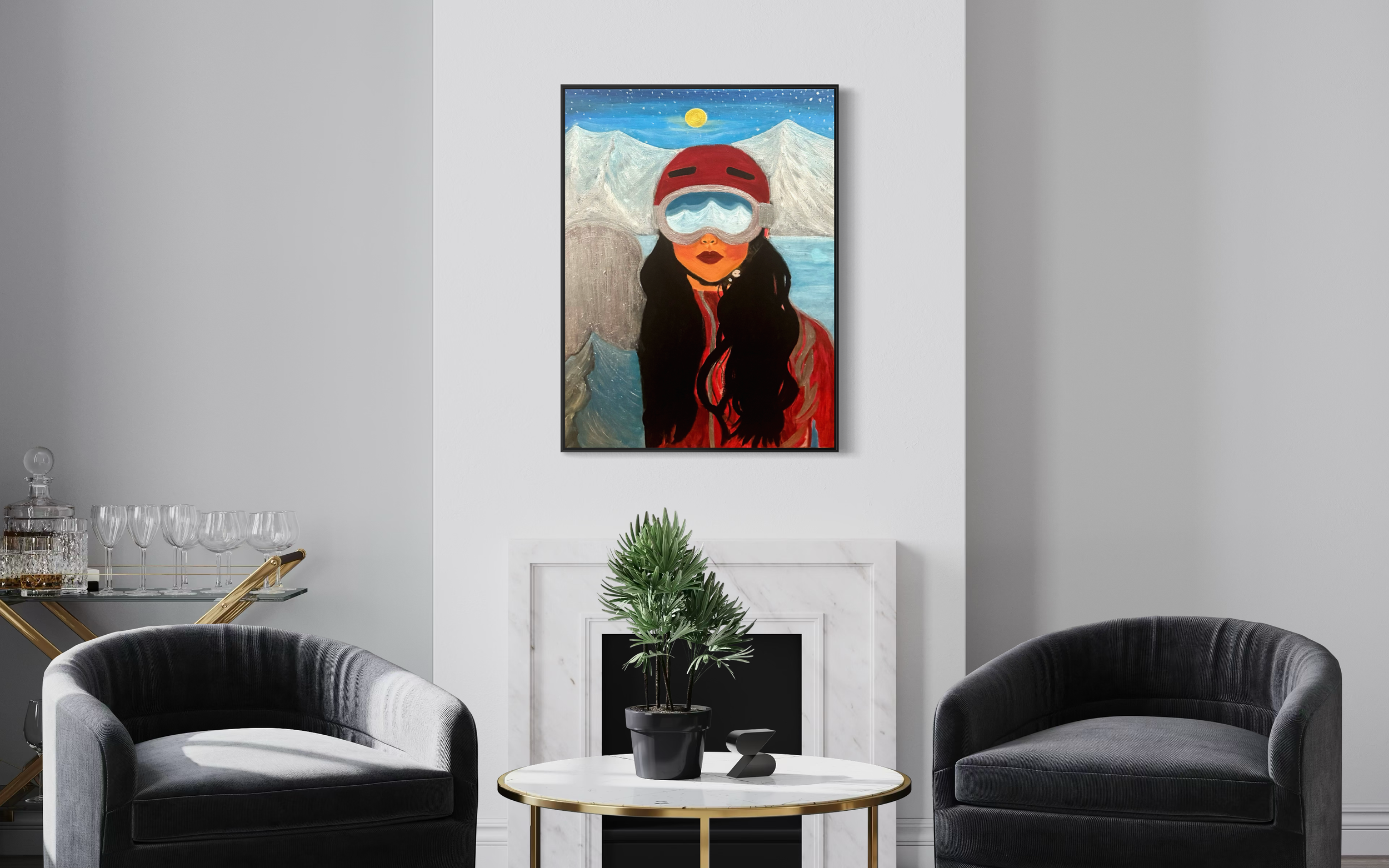 The Night Rider  (Original Painting, Part of Happiness and Reflections - Collection I )