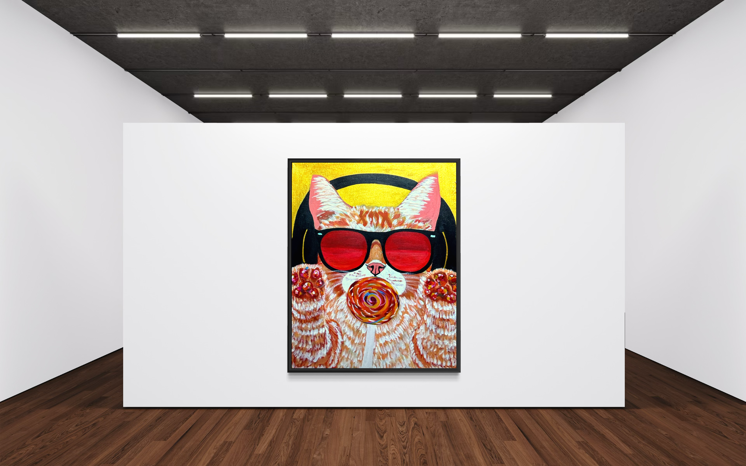 "The Cat and her Candy Dreams" 60x80 cm (Limited Edition Print 30 pcs numbered and signed )