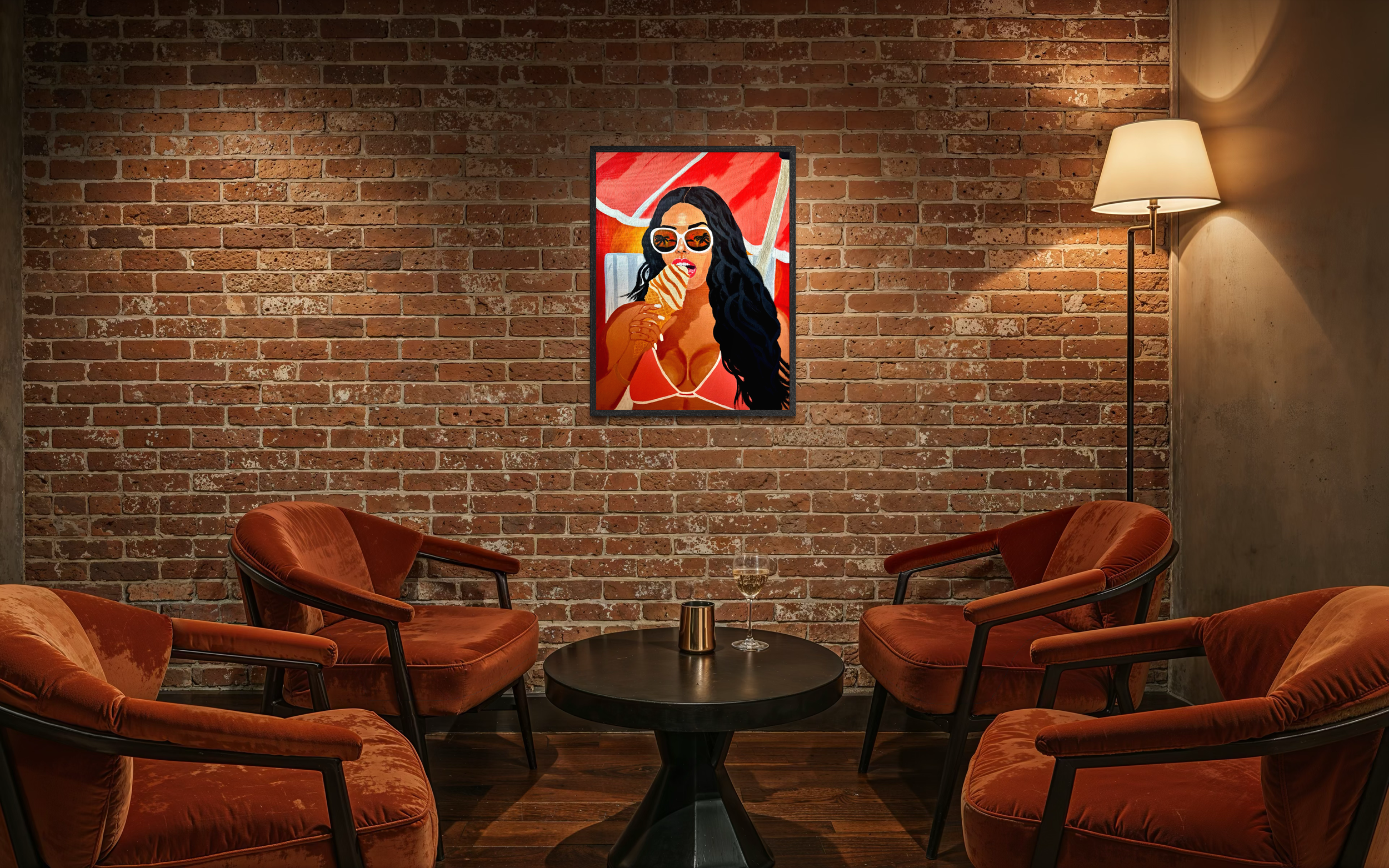 " The Lady with Ice Cream" A3 (29.7 × 42 cm) ( Limited Edition Print 75 pcs numbered and signed )