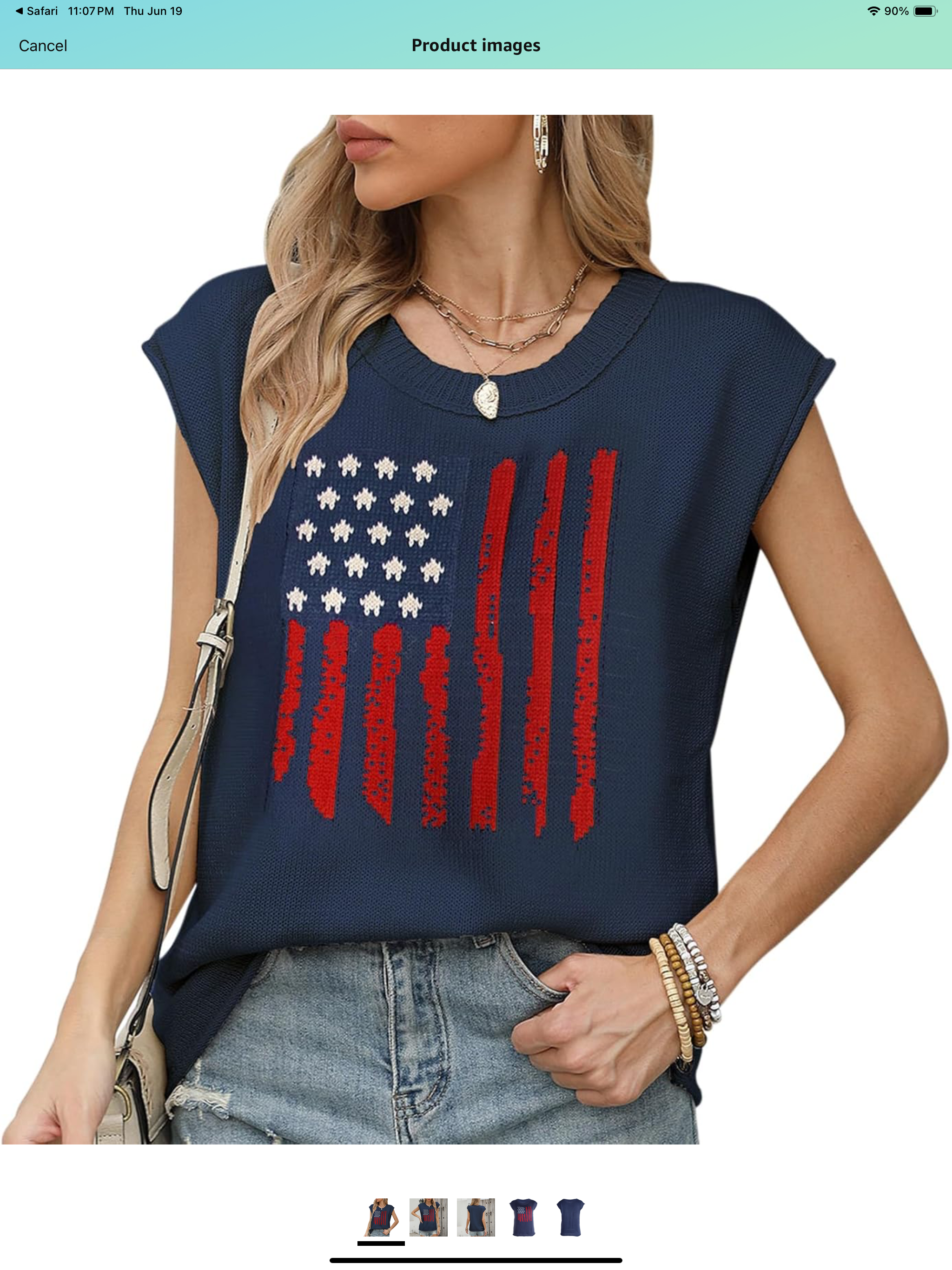 Sleeveless USA Sweater