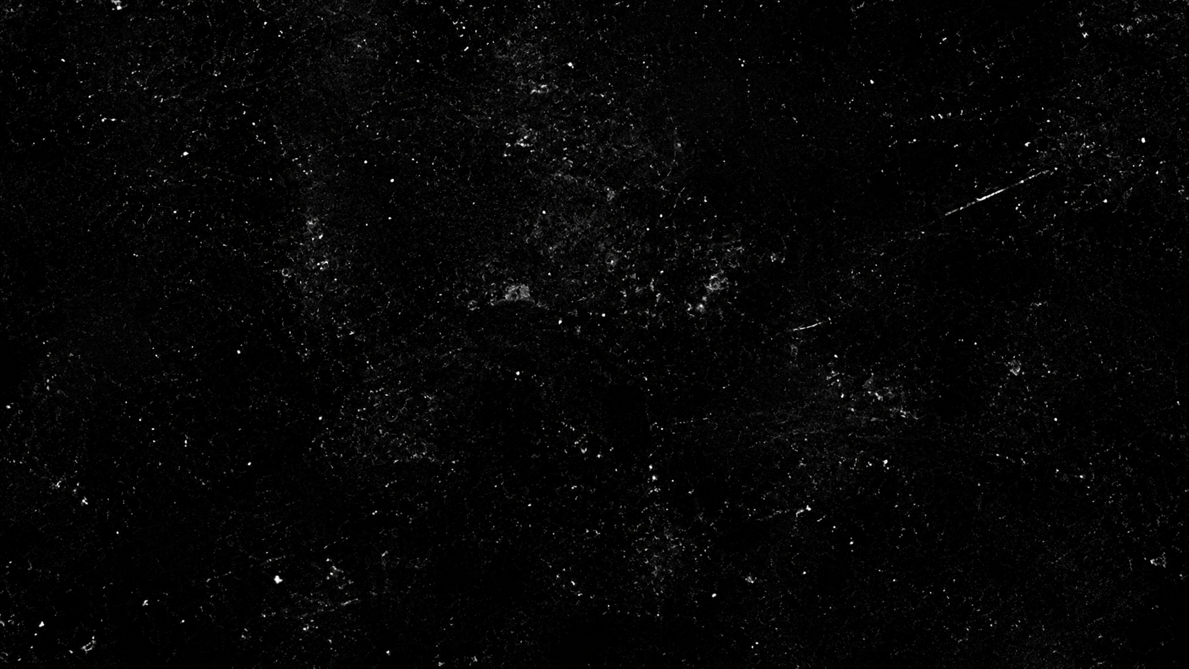 A black surface with white specks and marks, resembling a starry night sky or a dust-covered surface.