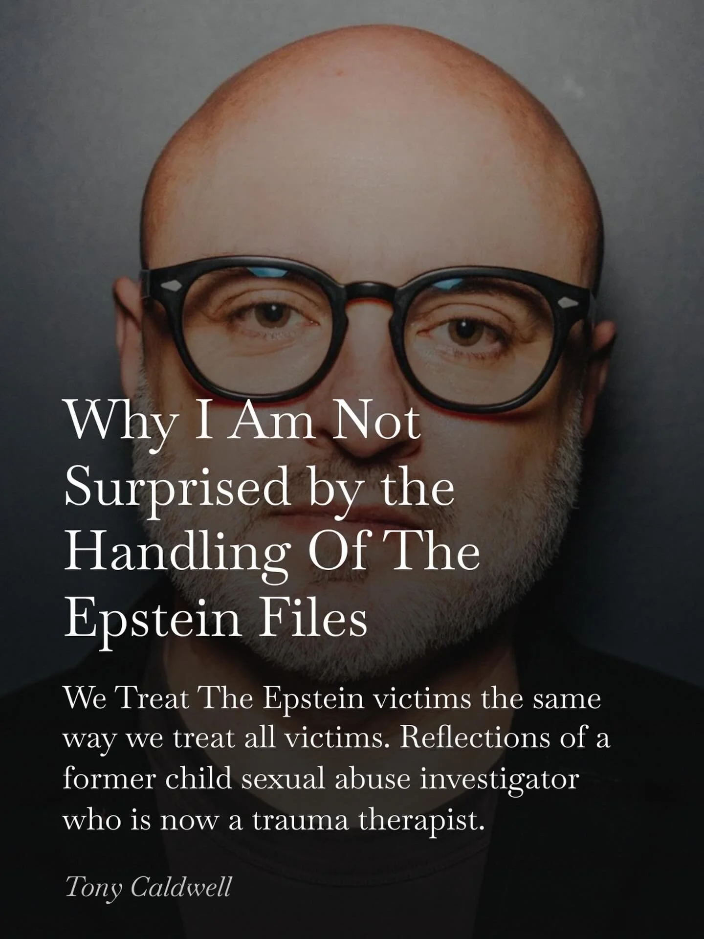 My first @substack article. Link in bio. Please subscribe and share! 🙏🏼

.
.
#tonycaldwell #substack #epstein #trump