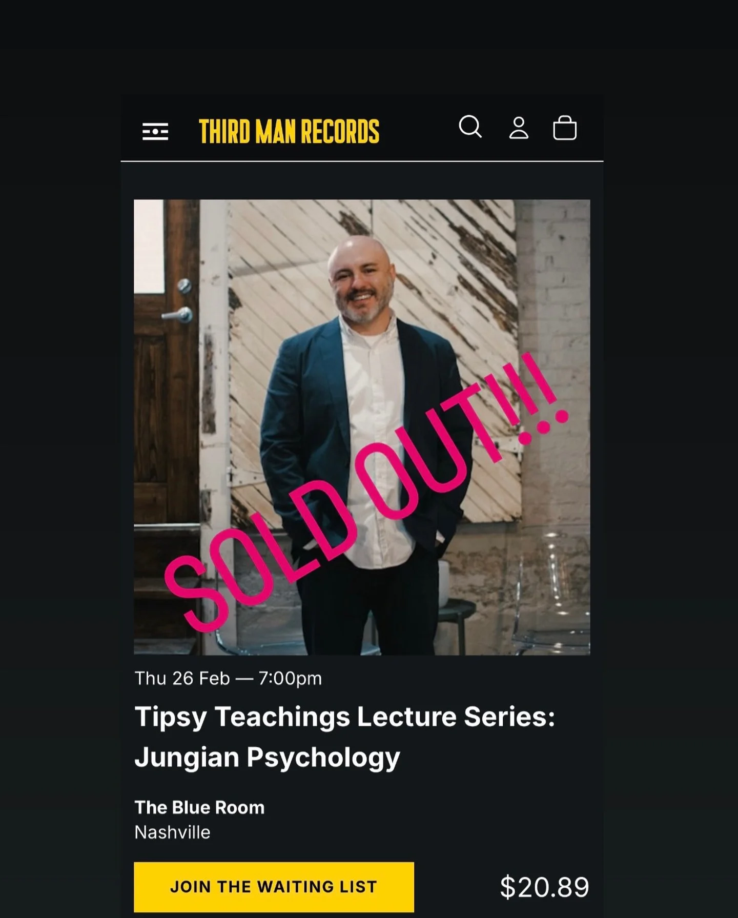 Wow! I woke up to the news that my talk is sold out with a waitlist. 
.
.
#gratitude #thirdmanrecords #jungian #shadowwork