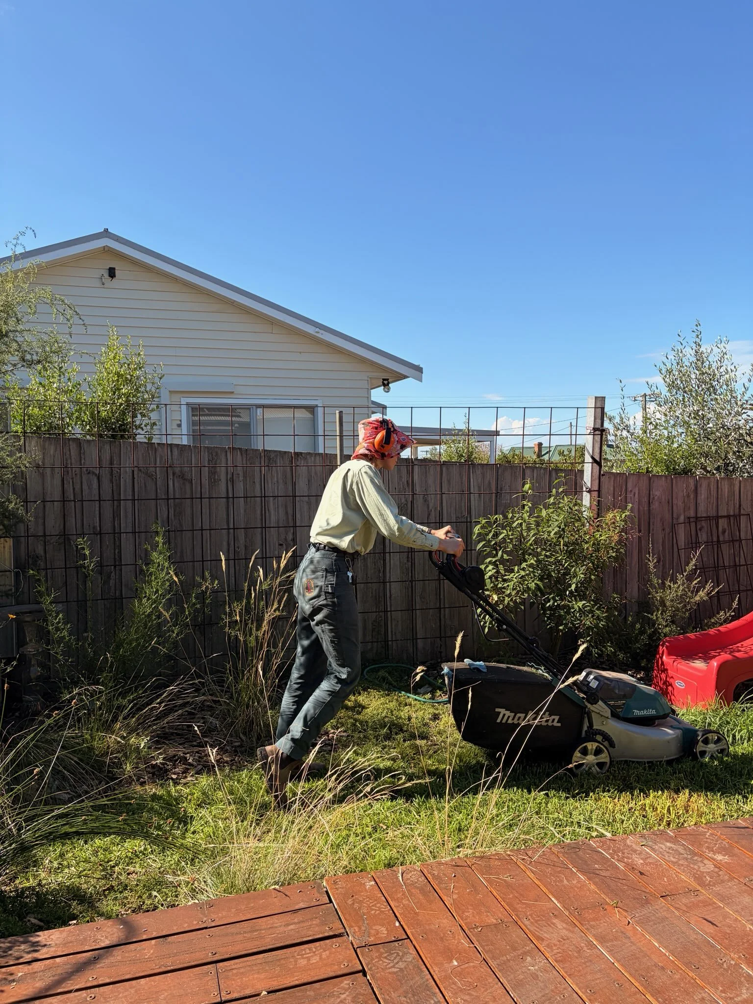Georgina working in one of her client's gardens in Portarlington
