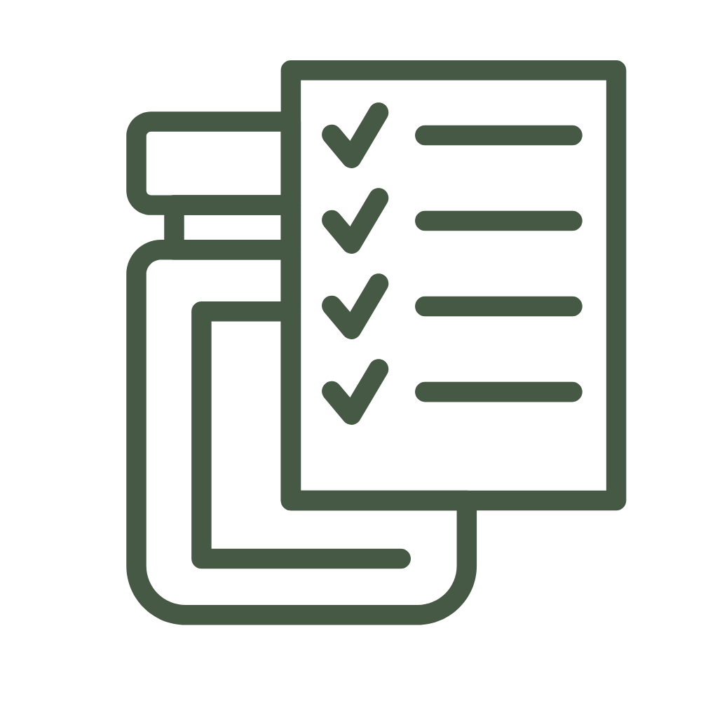 Wellness plan checklist icon representing personalised Ayurveda consultations and holistic counselling Gold Coast