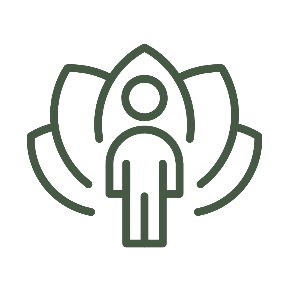 Lotus meditation icon representing balance, mindfulness and holistic wellbeing through Ayurveda Gold Coast