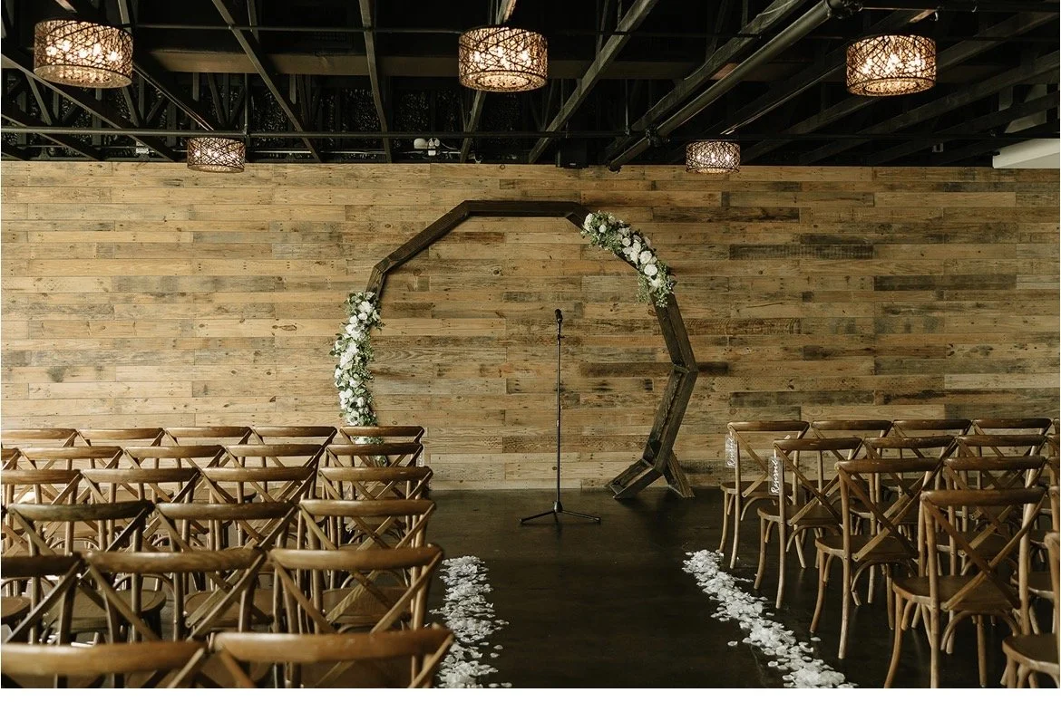 Modern Ceremony Floral Clusters - Timeless White Rose Ceremony Florals