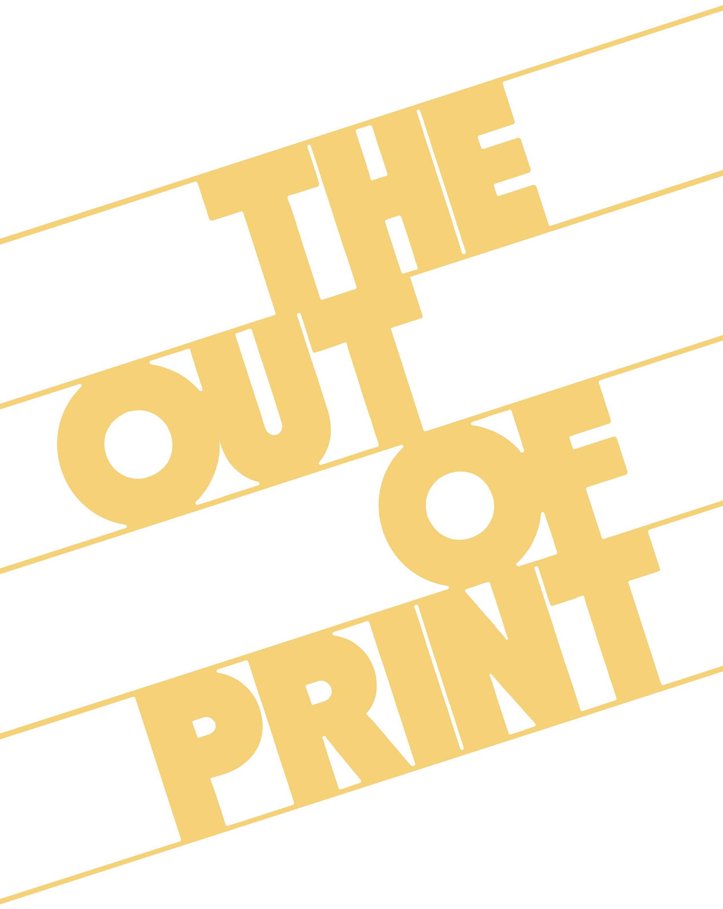Text art with the words 'THE OUT OF PRINT'.