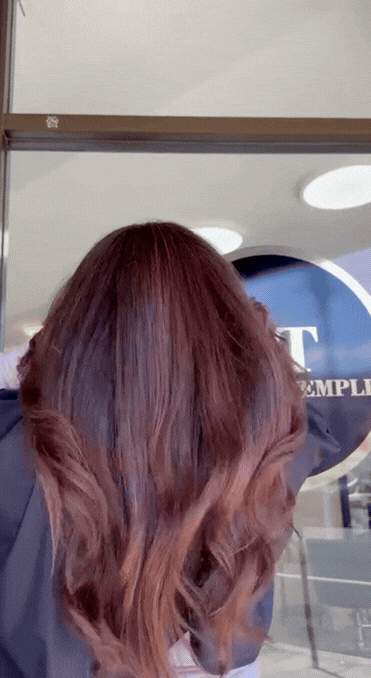  medium-length, wavy, brown hair