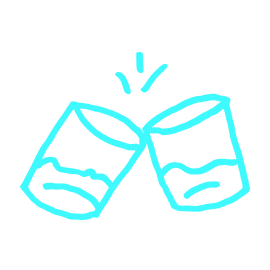 Two glasses clinking together in a toast