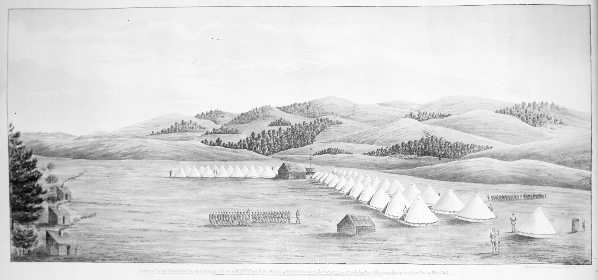 Camp of the Flying Column, Headquarters of the 70th Regiment, 1863