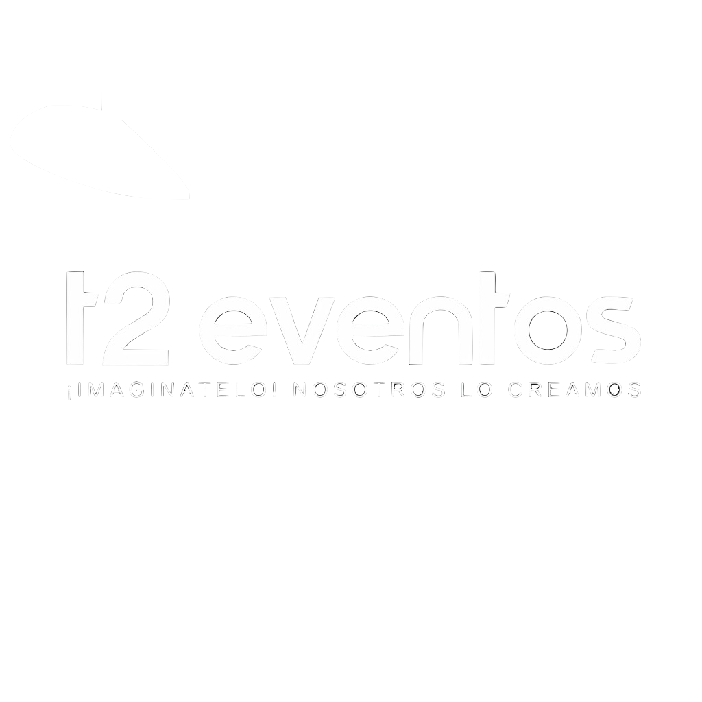 Logo con fondo negro, texto en letras blancas que dice '12 eventos' y abajo '¡Imagínatelo! Nosotros lo creamos'