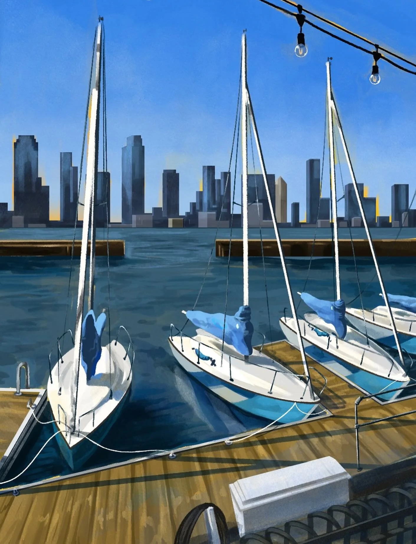 Plein Airpril 1 ⛵️ North Cove Marina 

&bull;

#pleinairpril #sailing #visdev #visualdevelopment #photostudy