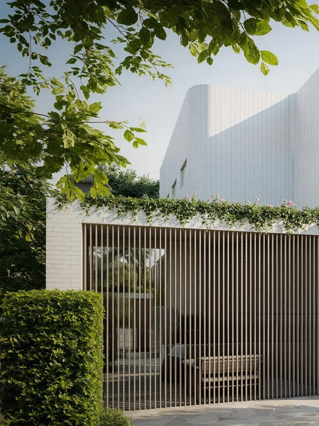 House B is designed for flexibility without compromise.
Four bedrooms, multiple living zones, and generous outdoor connection come together in a two-storey dual occupancy with refined proportions and material honesty. A private pool and entertaining 