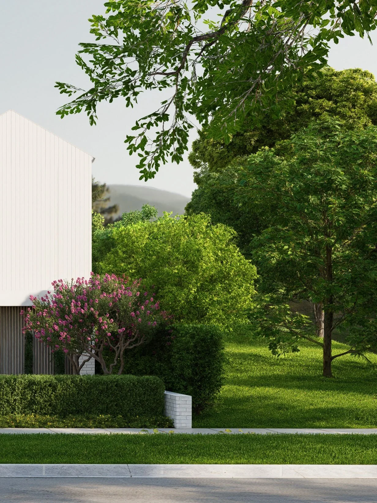 House D is designed for 2 storey living on a sloped site. 
⠀⠀⠀⠀⠀⠀⠀⠀⠀
Four bedrooms, including two master suites, 3.5 bathrooms, and two living areas are arranged for both privacy and connection. A lift, double garage, outdoor fireplace, pool, and coo