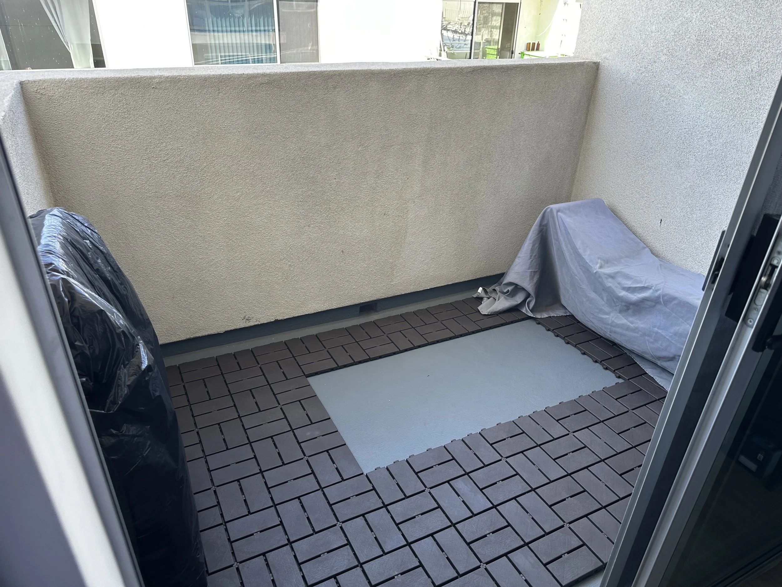 In process photo apartment balcony transformation