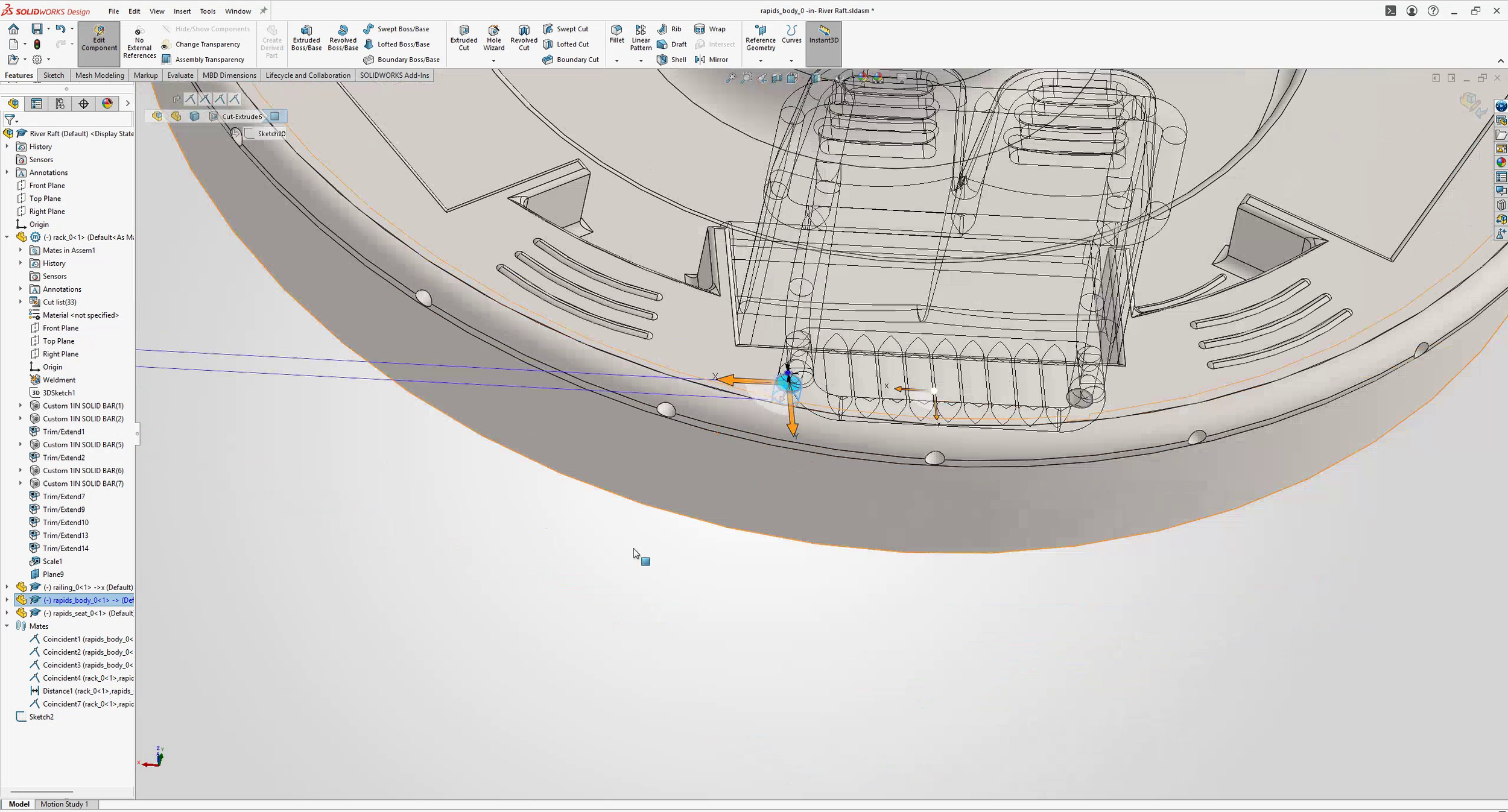 Extending and creating connectors in SolidWorks
