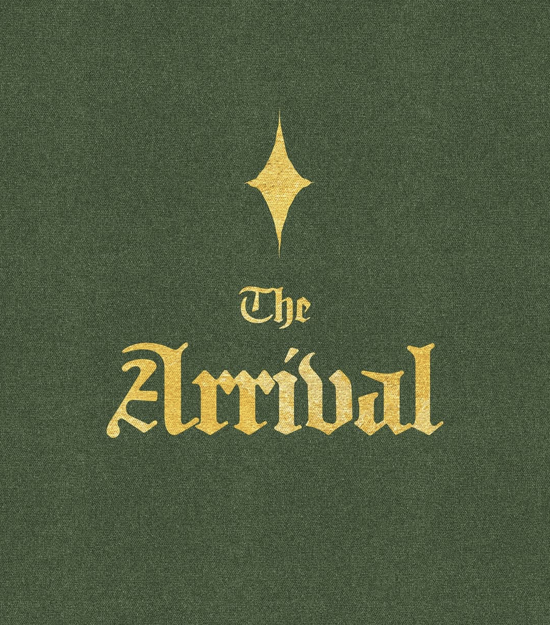 Christmas graphic for a series called "The Arrival". Designed to match the in-house decor, which leaned into the elegant, old school Christmas. The text and element were made to look like embossed gold.
