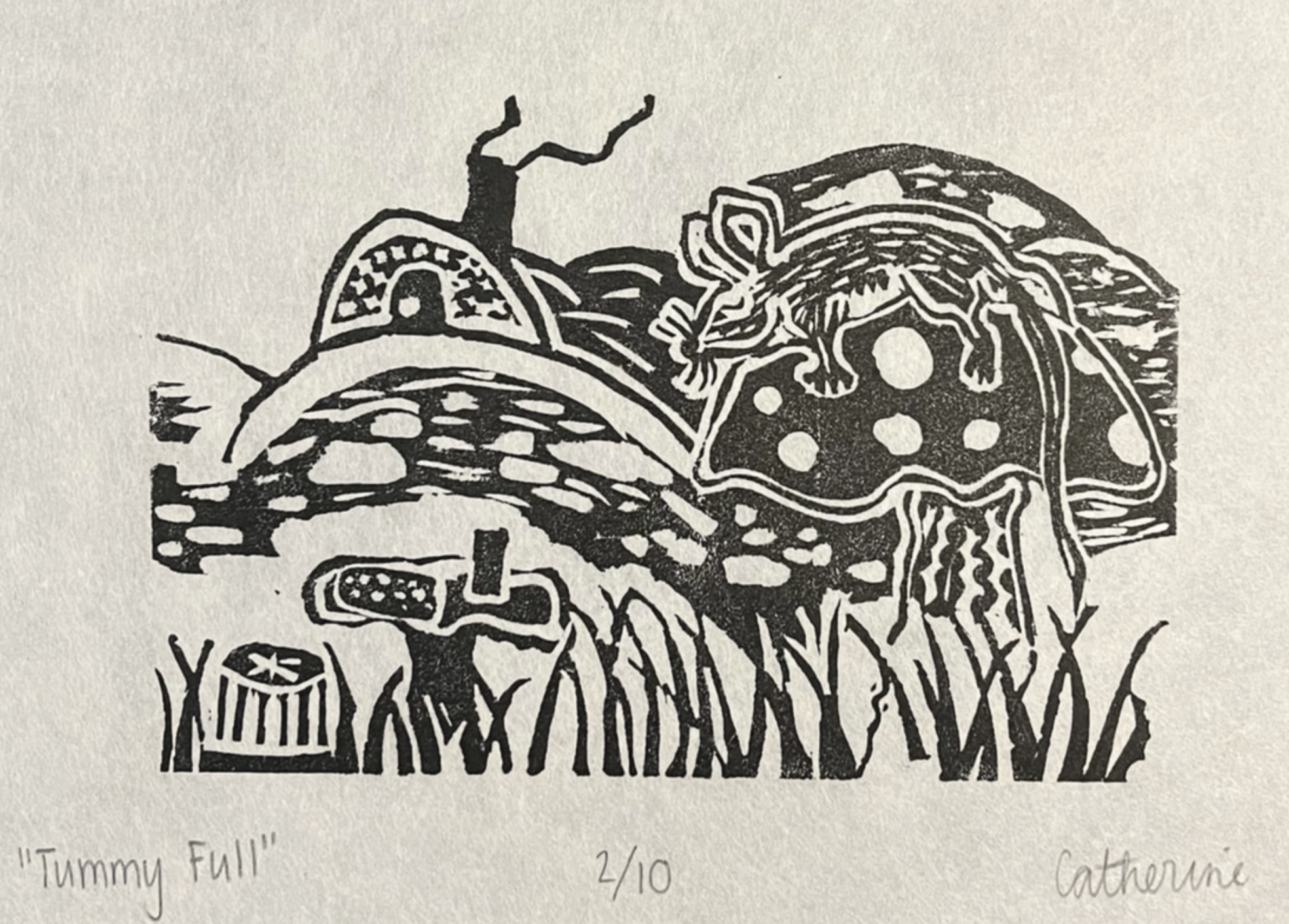 Linocut print