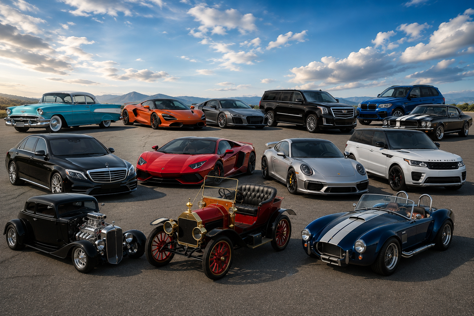 Luxury, exotic, classic, sports, and collector vehicles available for nationwide open and enclosed vehicle transportation by TurboX Logistics.
