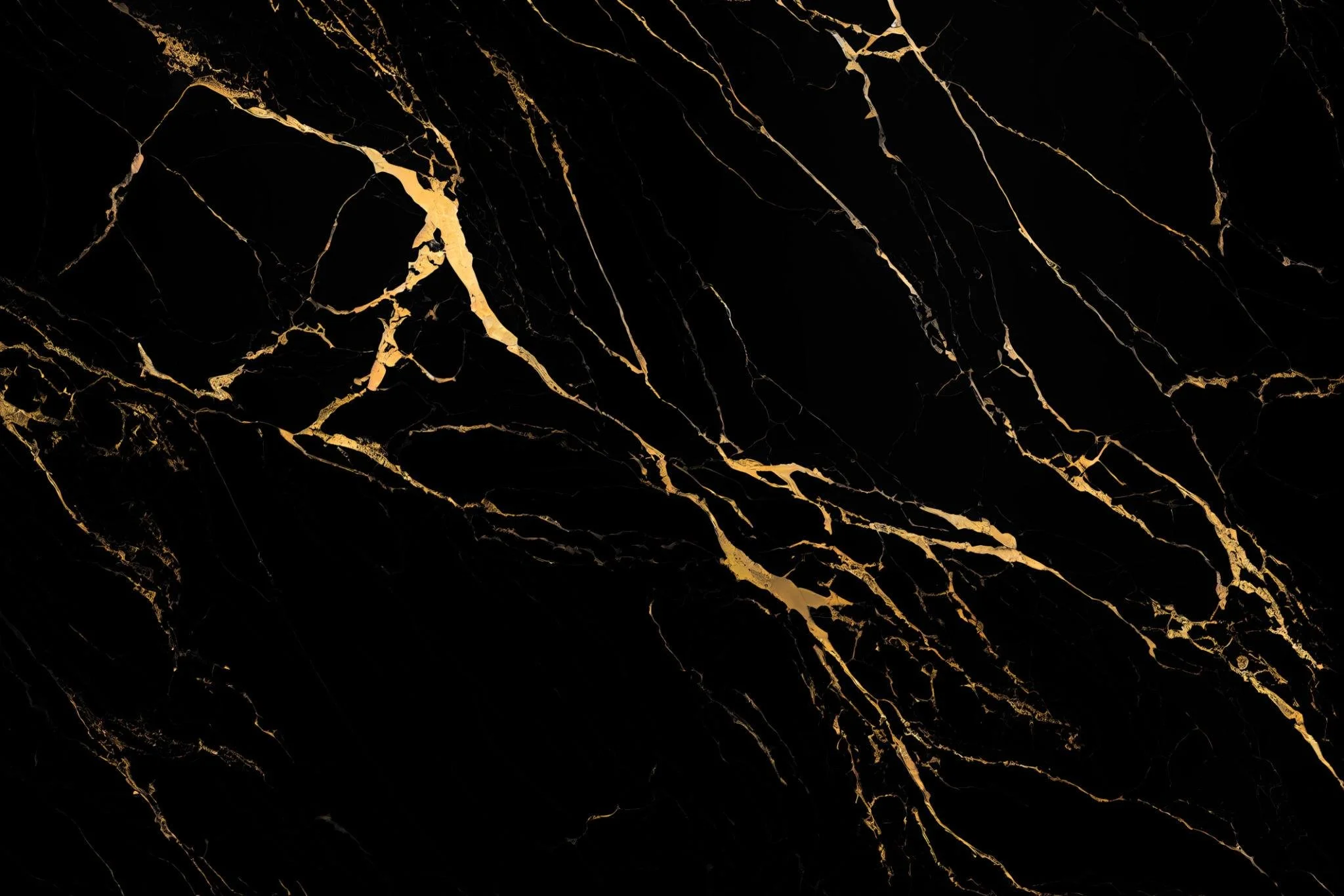Black marble with gold veining.