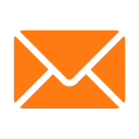 Orange envelope icon with a black outline