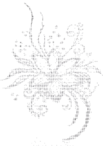 Stylized floral design made of rhinestones or diamonds on a black background.