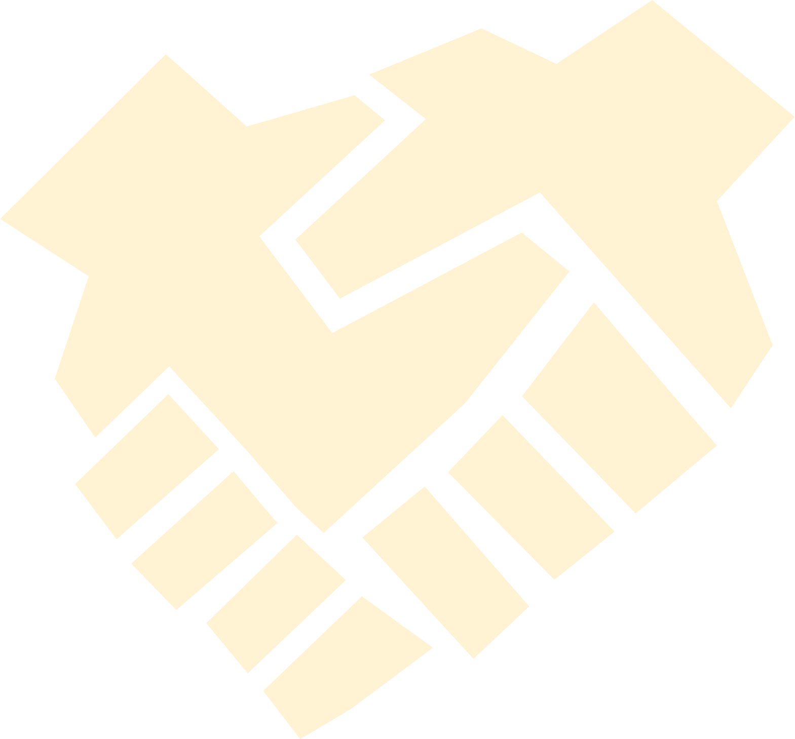 A pixelated drawing of a hand making a thumbs-up gesture.