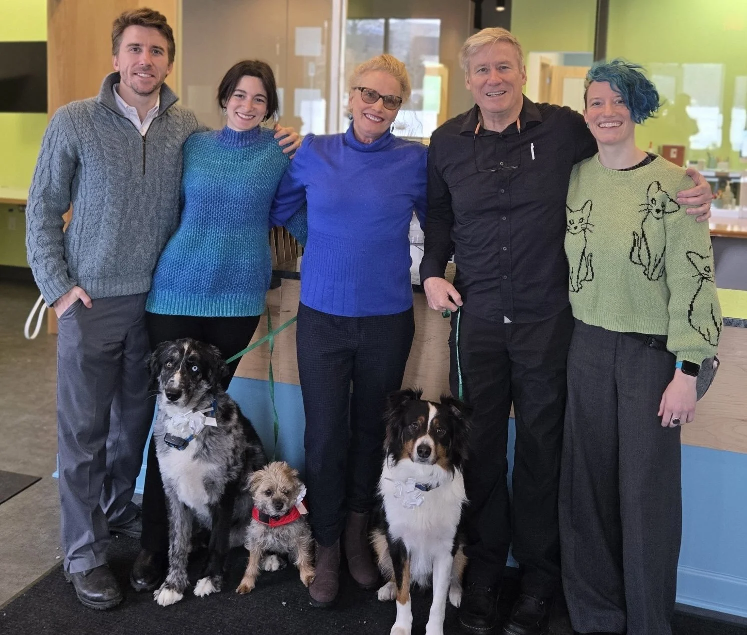 The McCarthy Family  with their three dogs