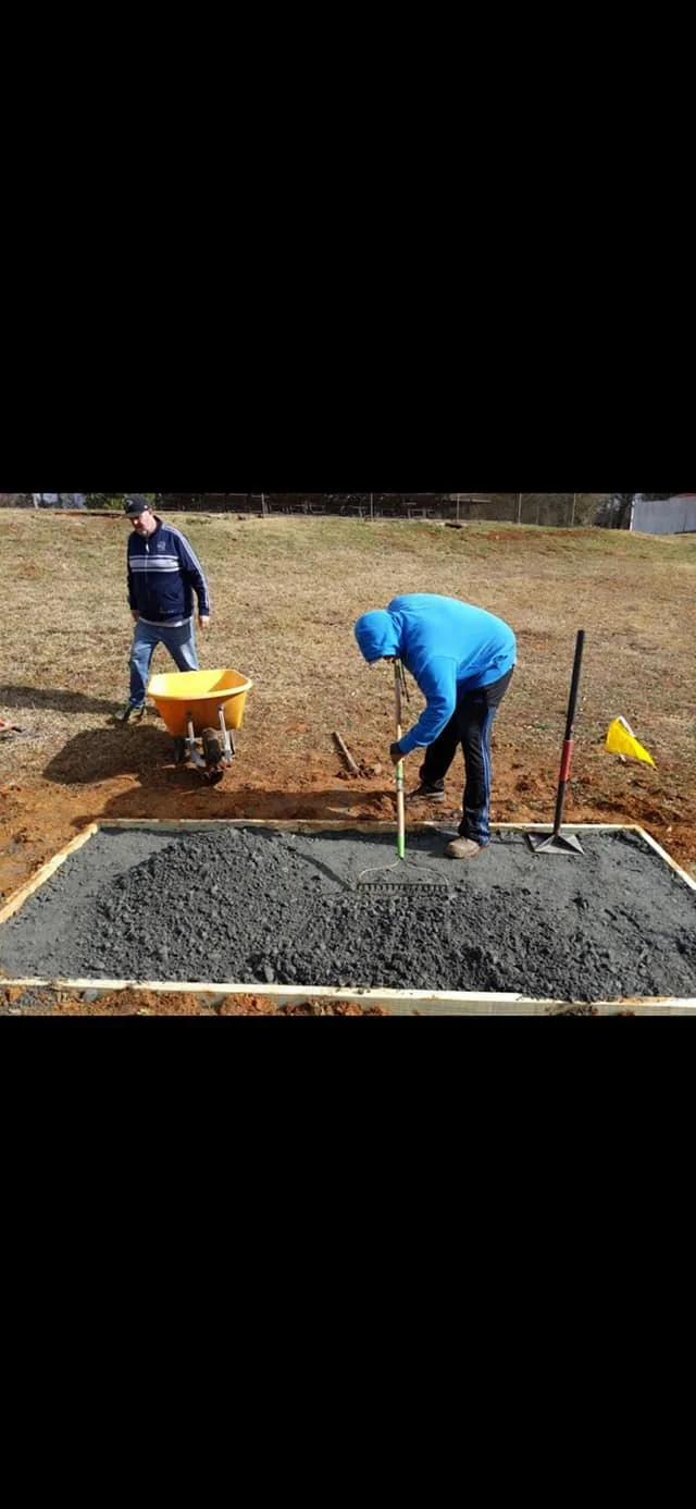 Building a tee pad.