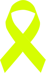 Light green awareness ribbon herald with a black center.