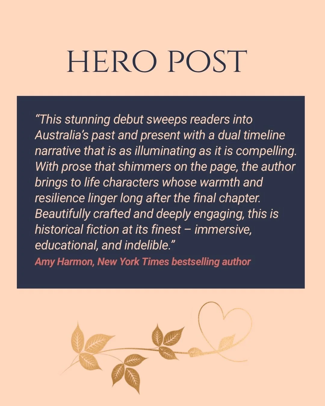 I have been reading Amy Harmon&rsquo;s books for well over a decade. I recommend them to everyone. She is the absolute queen of historical fiction, and the most multi-faceted author I know, switching eras like a time-traveller and genres like a geniu