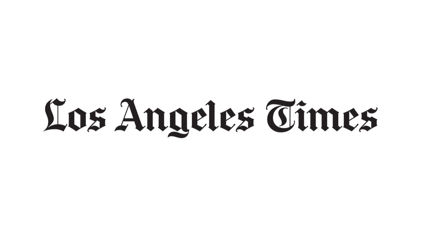 The logo of the Los Angeles Times newspaper in black text on a white background.