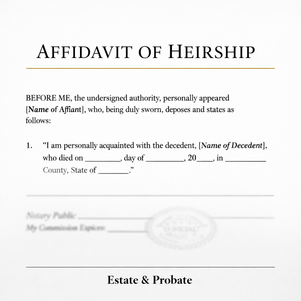 Affidavit of Heirship