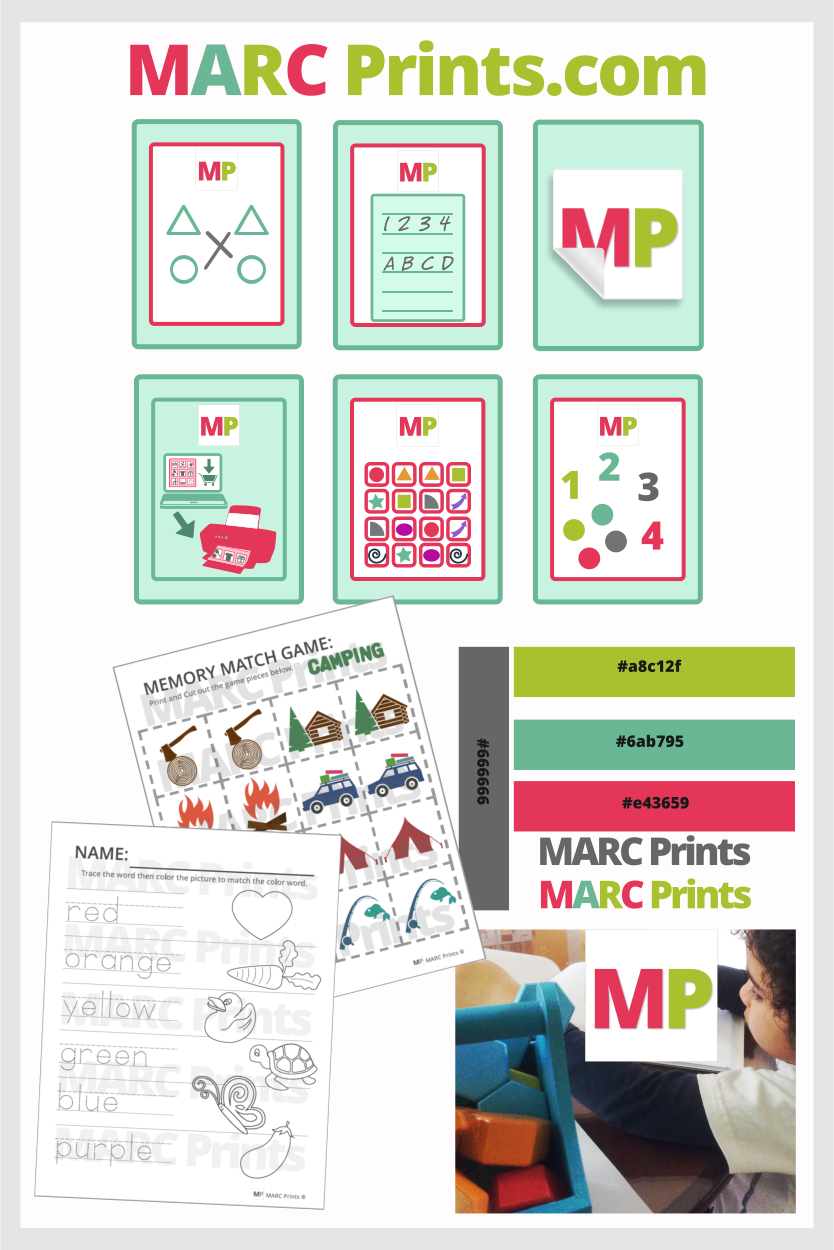 MARC Prints Education School Kids Children Pre-School Kindergarten Printables Resources Worksheets