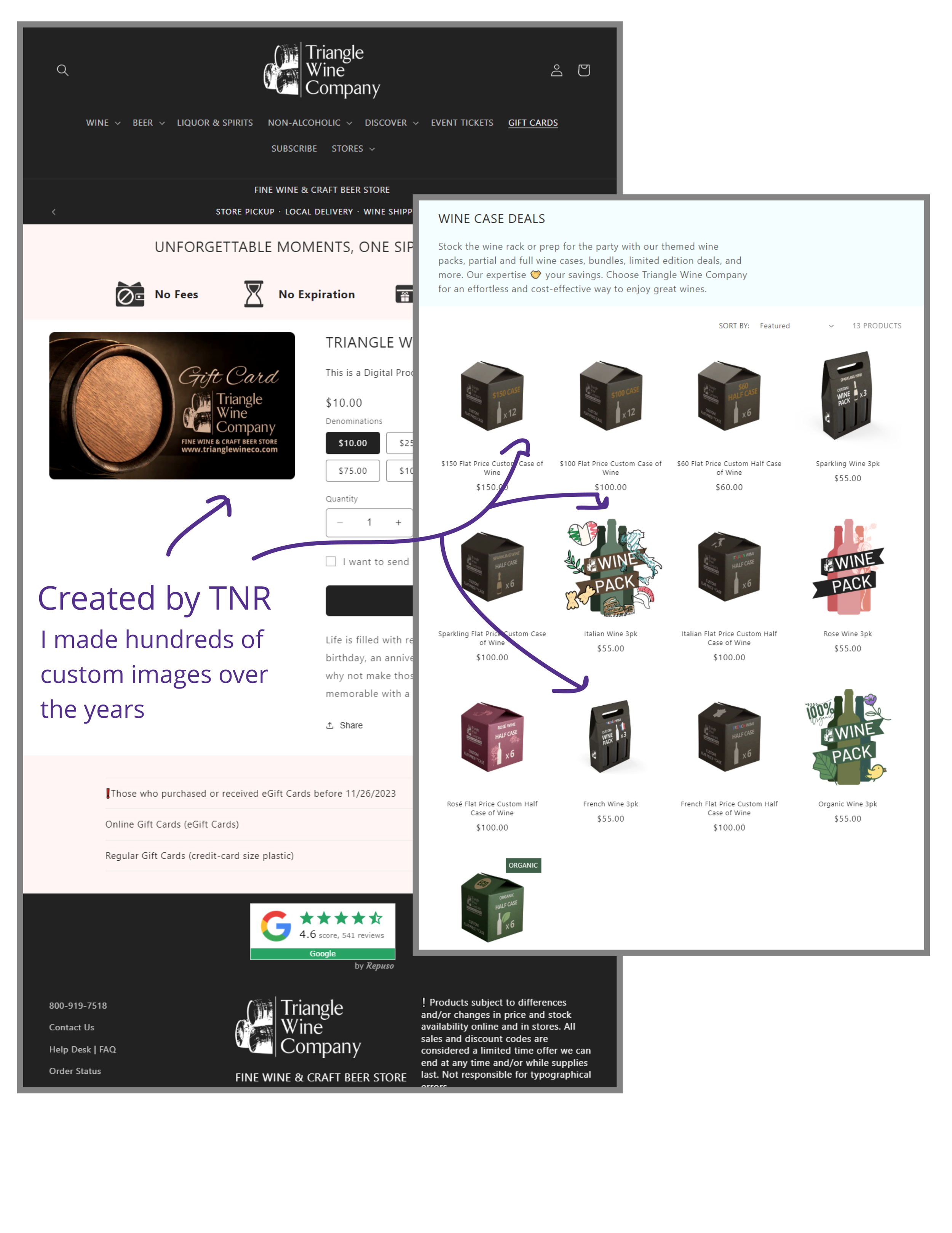 Wine Retail E-commerce Shopify (web development, product inventory, and digital asset creation)