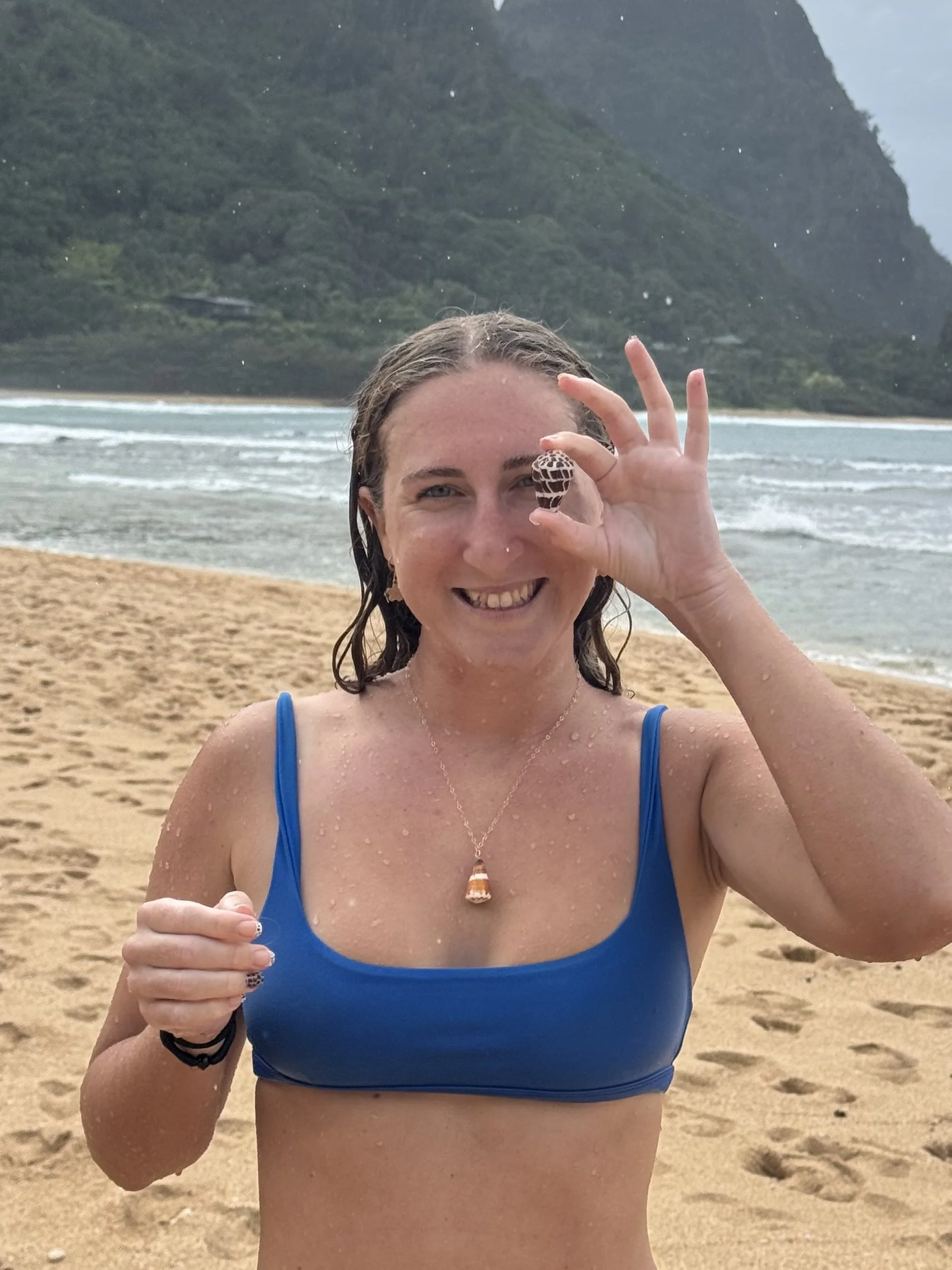 Twin Tides Collective founder and owner at the beach in Hawaii