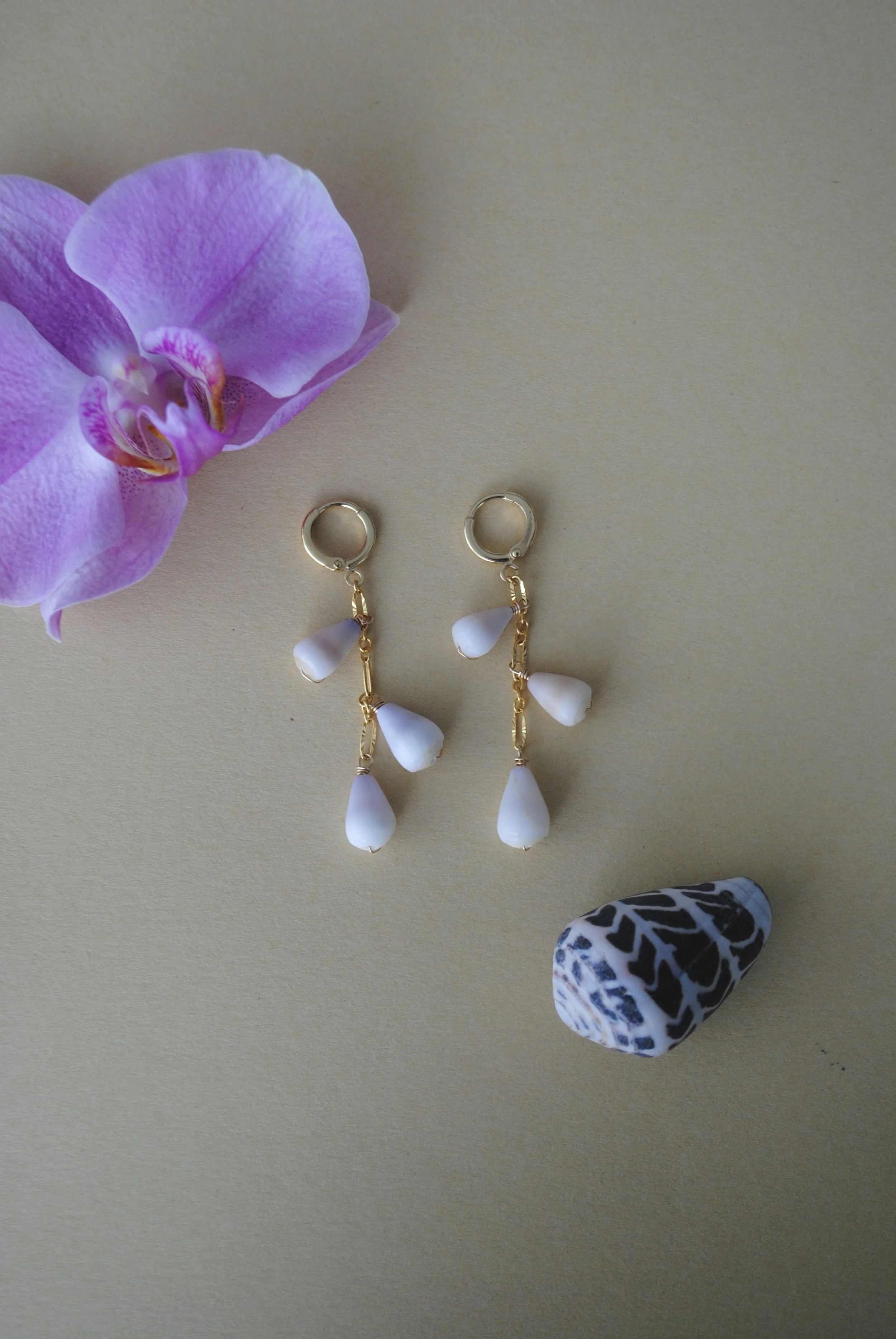 Triple Cone Shell Earrings
