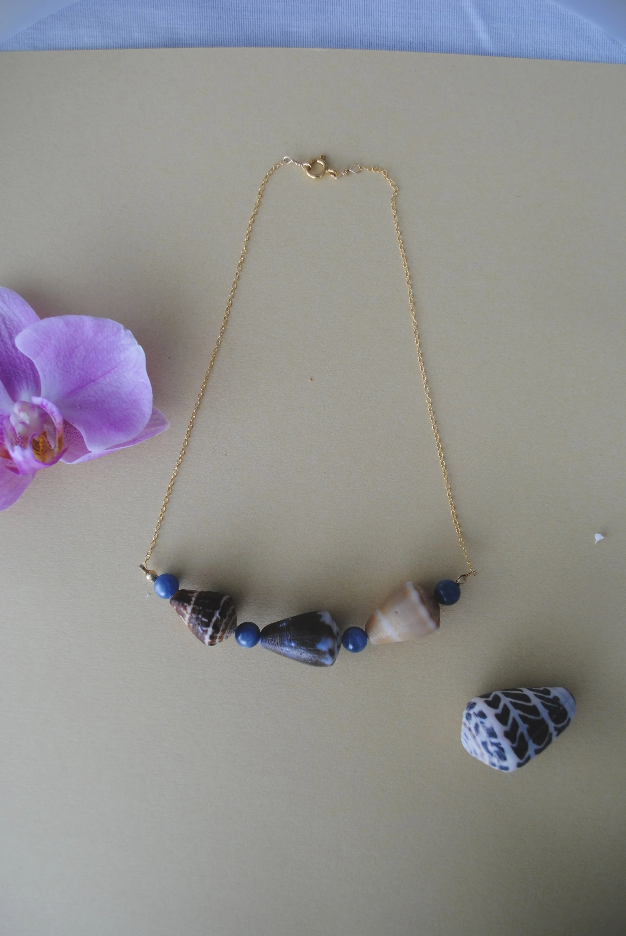 Triple Cone Shell Necklace