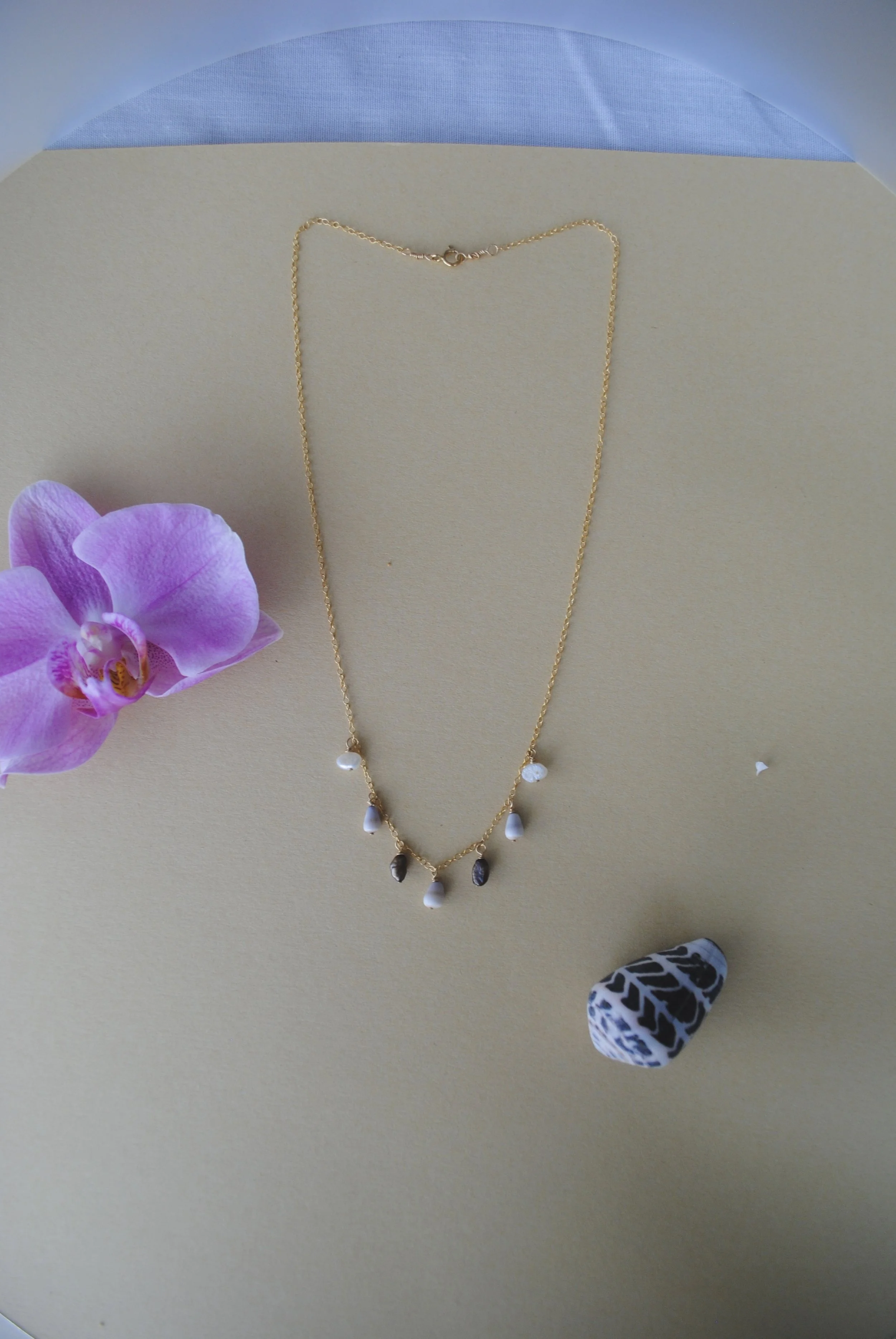 Mini Cone and Freshwater Pearl Necklace