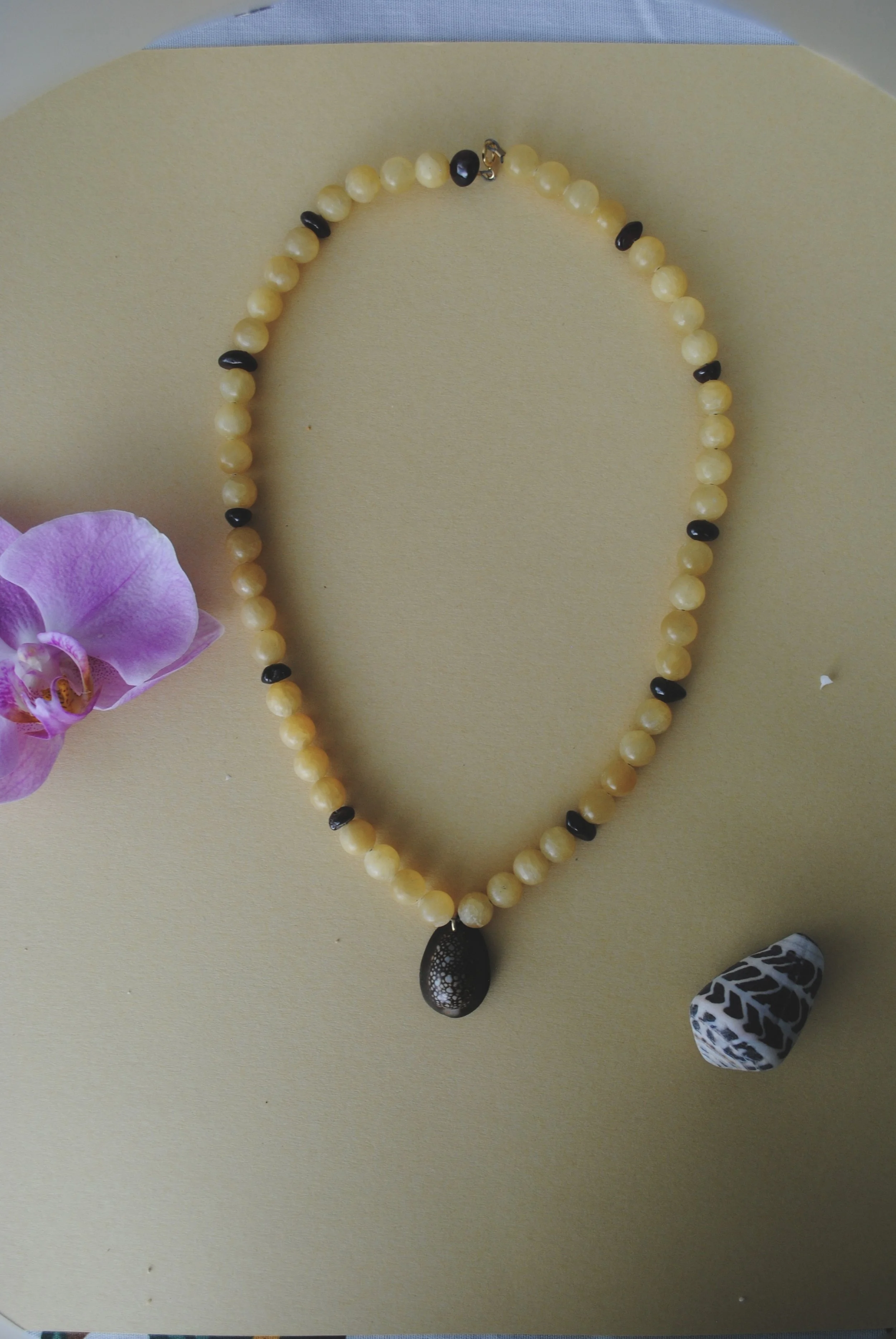 Beaded Snakehead Cowrie Necklace